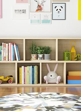 实木儿童书架桌上置物飘窗柜简约学生格格松子柜七985T木ω