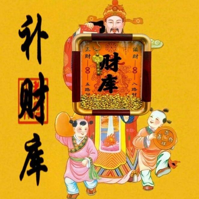 开金库黄财神财库相框办公室工位摆件十二生肖金钥匙小物件招财