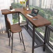 转台简约家用长实木书吧桌无品牌 隔角断阳台靠条墙角卧室工作台