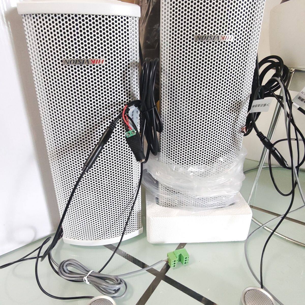 全新海康监控对讲音柱室外防水有源音柱外加金属拾音器拾音效果好
