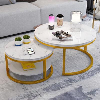 几客厅简约现代意创家茶小户用型新款轻奢伸缩玻ULS璃圆形茶桌子