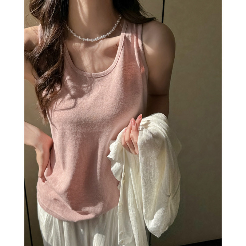 春夏季百搭宽松慵懒风打底可外穿小吊带背心女式内搭遮肉无袖上衣