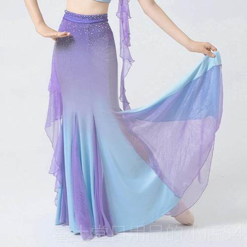 高档儿舞童蹈表演服装，女傣族服装，孔雀尾舞童盖臀鱼裙，儿童练