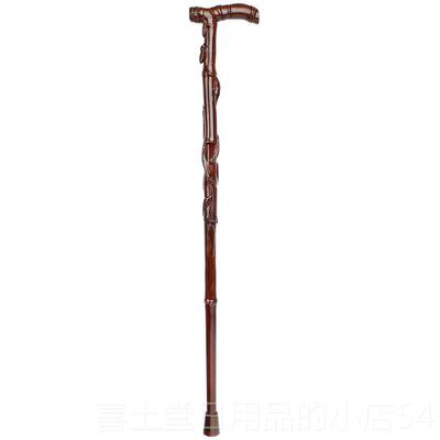 高档高档知足常乐老人柺杖 轻老年人手杖木绅士实柺柺便棍防滑竹