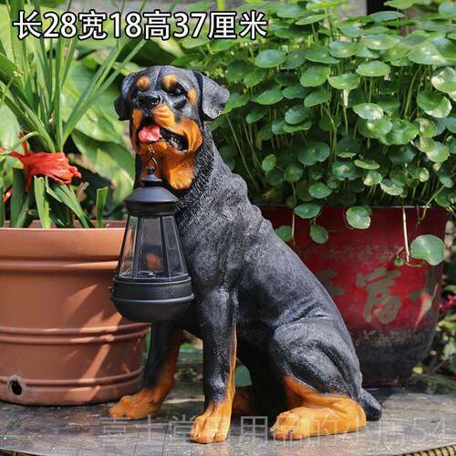 高档花装物饰狗 庭院摆件户园外太阳能灯园艺装饰树脂动仿真小狗