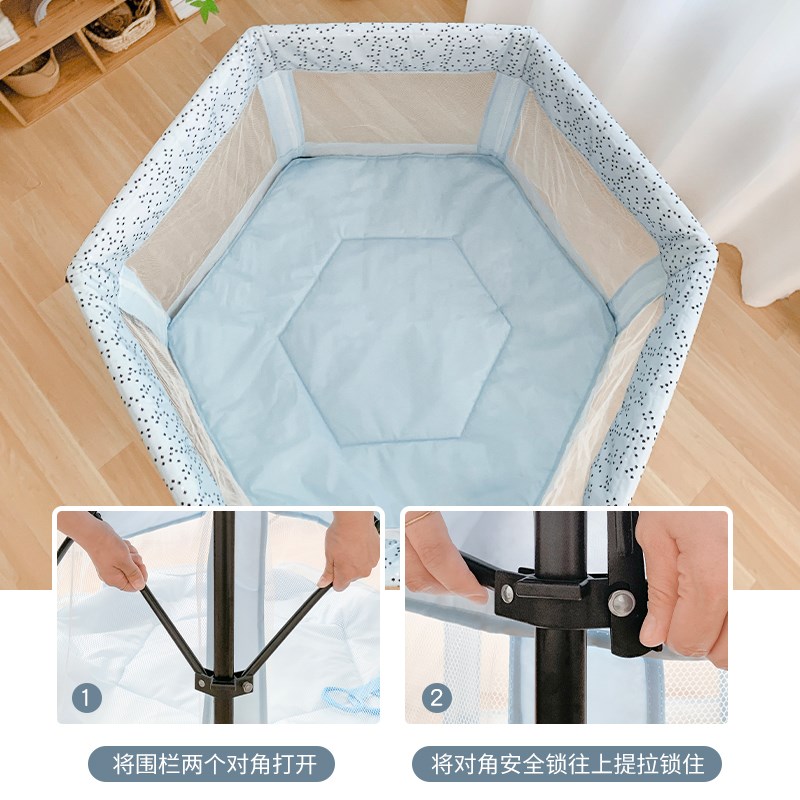 婴幼儿室内游戏围栏儿童客厅学步爬行栅栏可折叠便携式防护栏