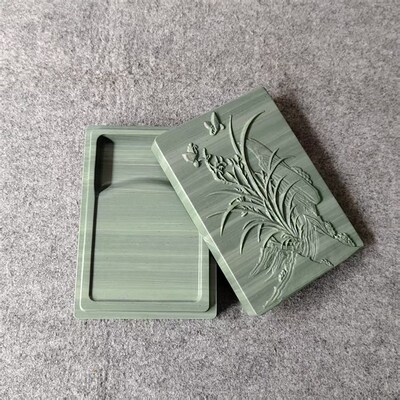 砚台 松花砚 大清国宝松花石砚 天然老坑原石书法绘画实用砚台