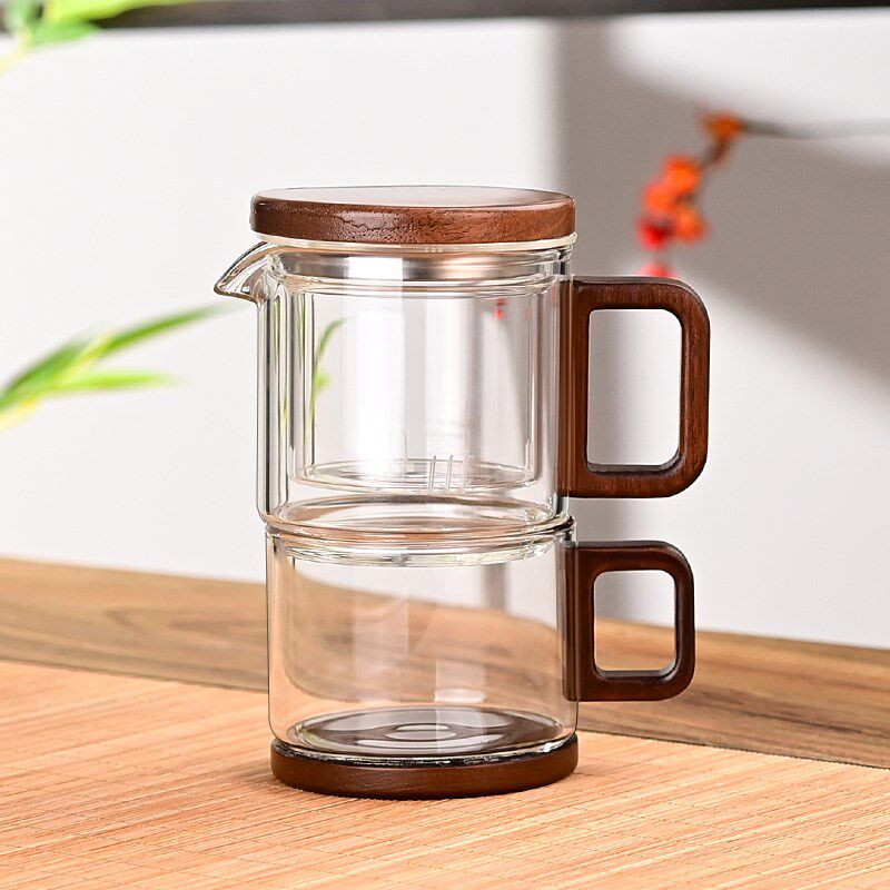 耐高温玻璃咖啡杯套装泡茶壶茶具办公室喝茶杯子母壶一杯一壶茶