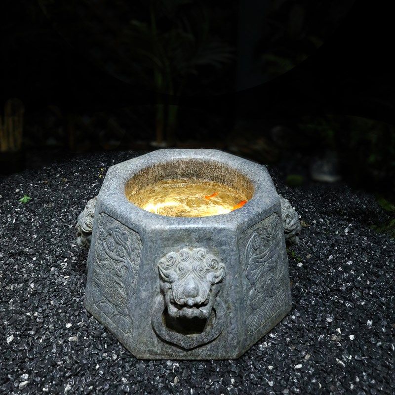 中式庭院假山流水创意貔貅喷泉造景景观鱼池花园布置装饰水池摆件