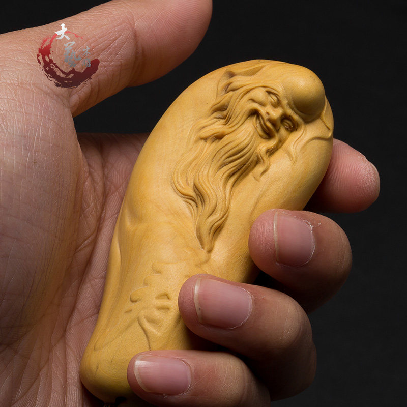 小叶黄杨木雕 精品实木装饰品挂件雕刻工艺品手把件吊坠寿星挂件