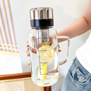 大容量玻璃杯茶水分离男女士加厚水杯2024新款女耐高温防爆泡茶杯