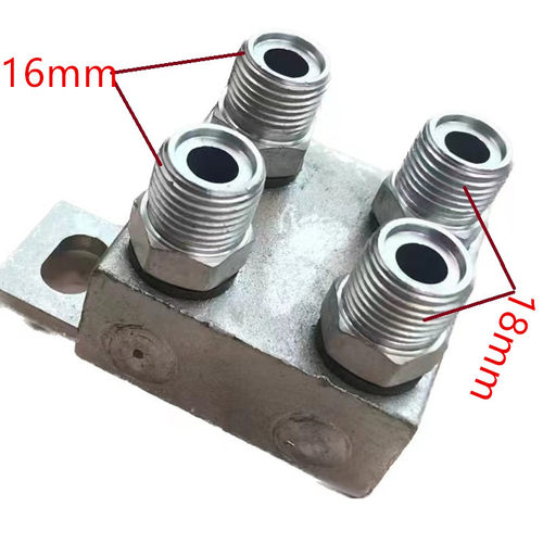 叉车配件属具侧移改装油管四通接头M16-18平口合力龙工 支持订做