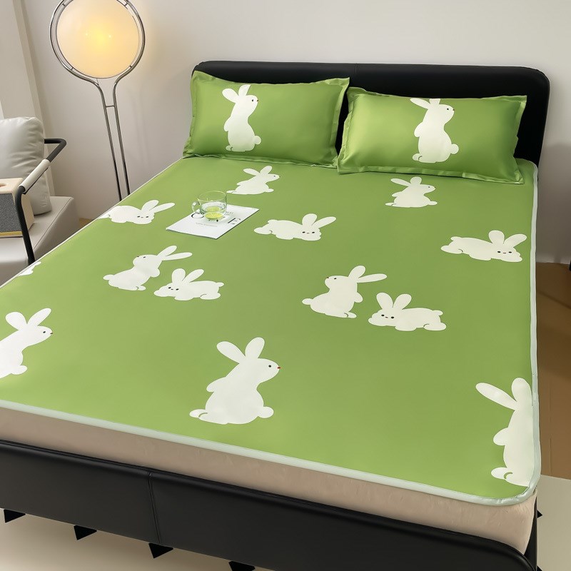 夏季凉席冰丝席2024床单款学生宿舍单双人可折叠空调席子两三件套