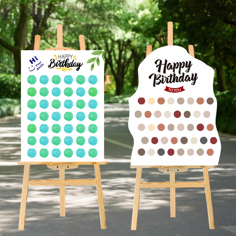 创意生日快乐涂鸦签到板男孩女孩十岁签名墙场景布置装饰立牌定制