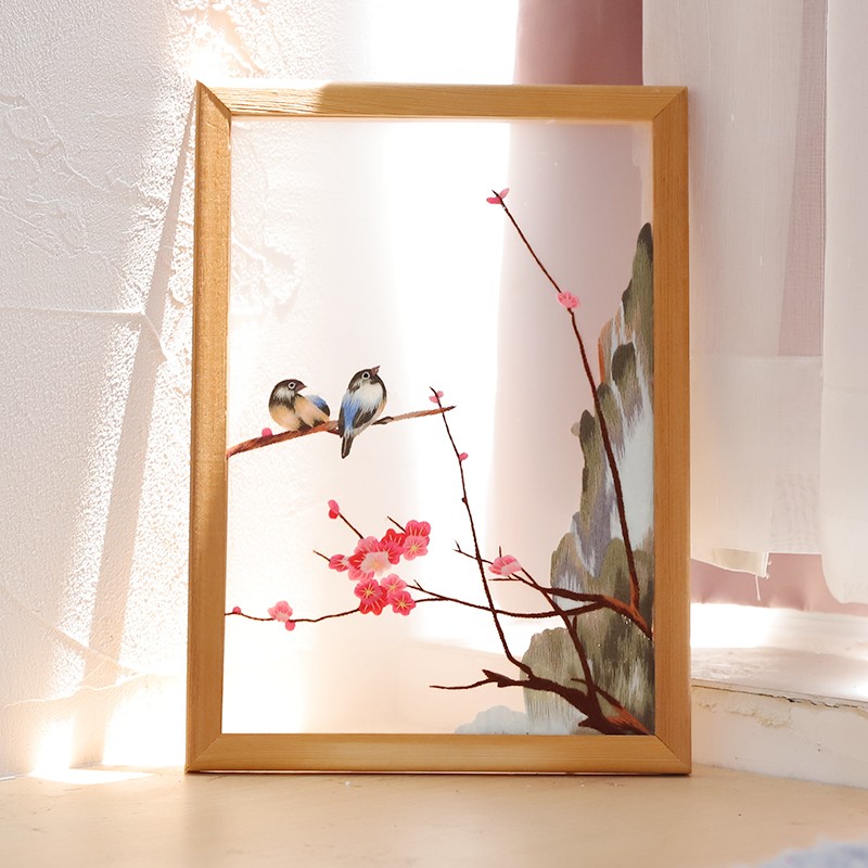 屏风双面刺绣手工diy自绣材料包初学者古风制作摆件苏绣自己绣花