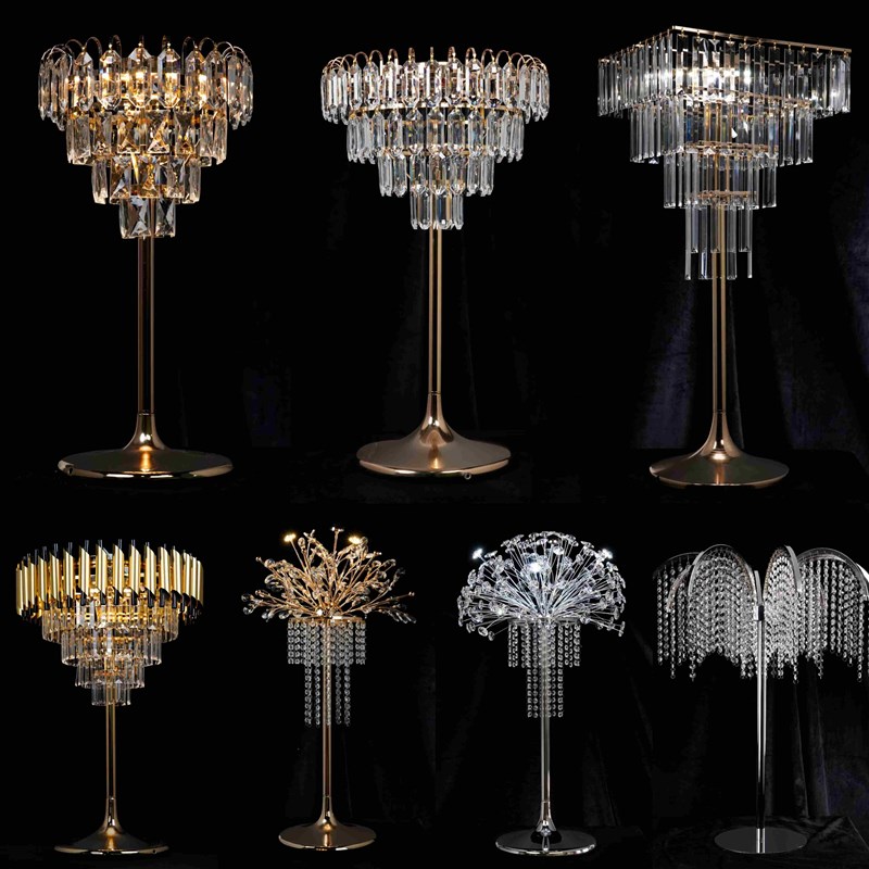 婚庆压克力充电款冰长条桌花器酒店婚礼堂发光水晶桌面摆件装饰道