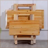 免安装 实木折叠桌子家用简易小桌子餐桌学习桌摆摊商用餐饮店便携