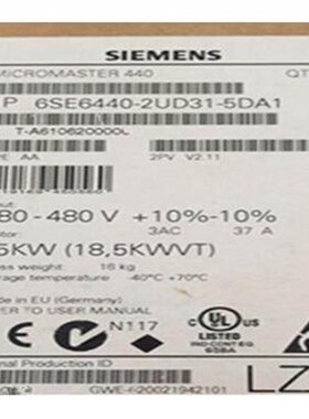 6SE6440-2UD31-5DA1现货MM440变频器 15kw 6SE64402UD315DA1
