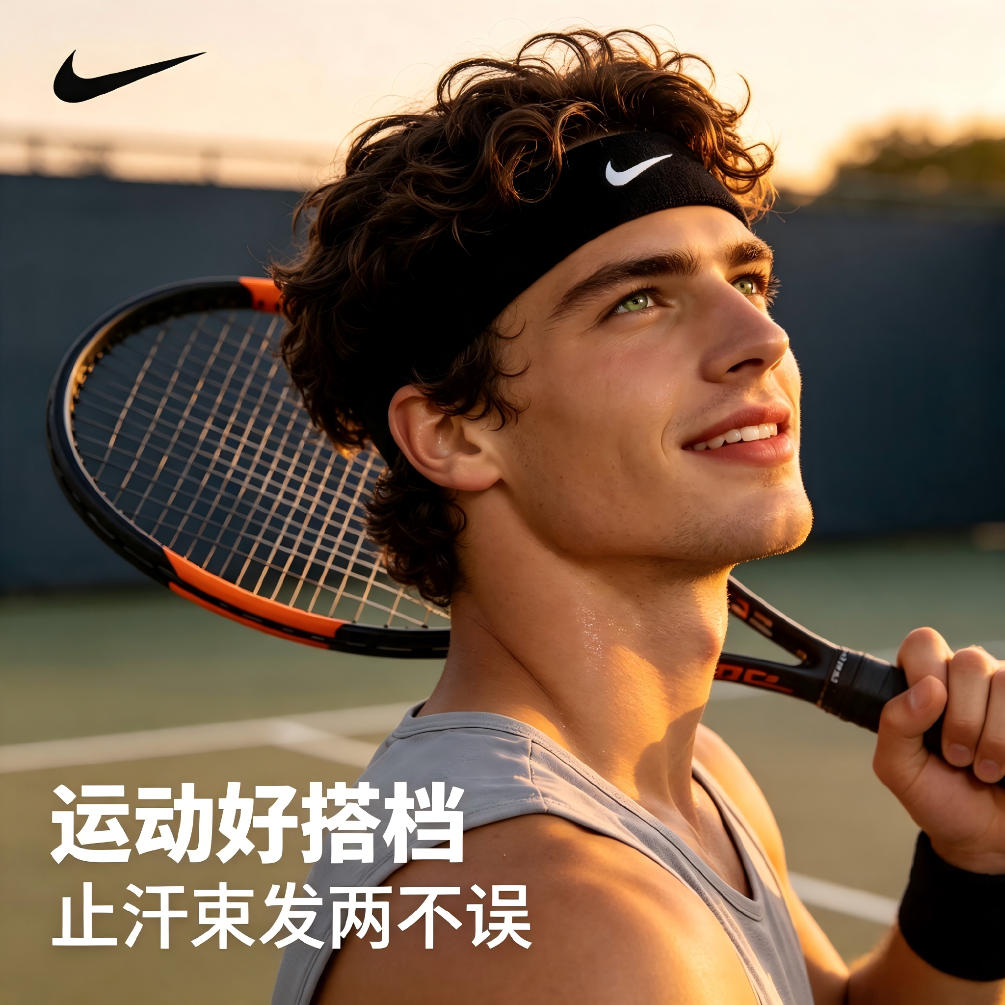 Nike/耐克运动发带男女吸汗网球跑步健身头巾导汗带束发止汗头带