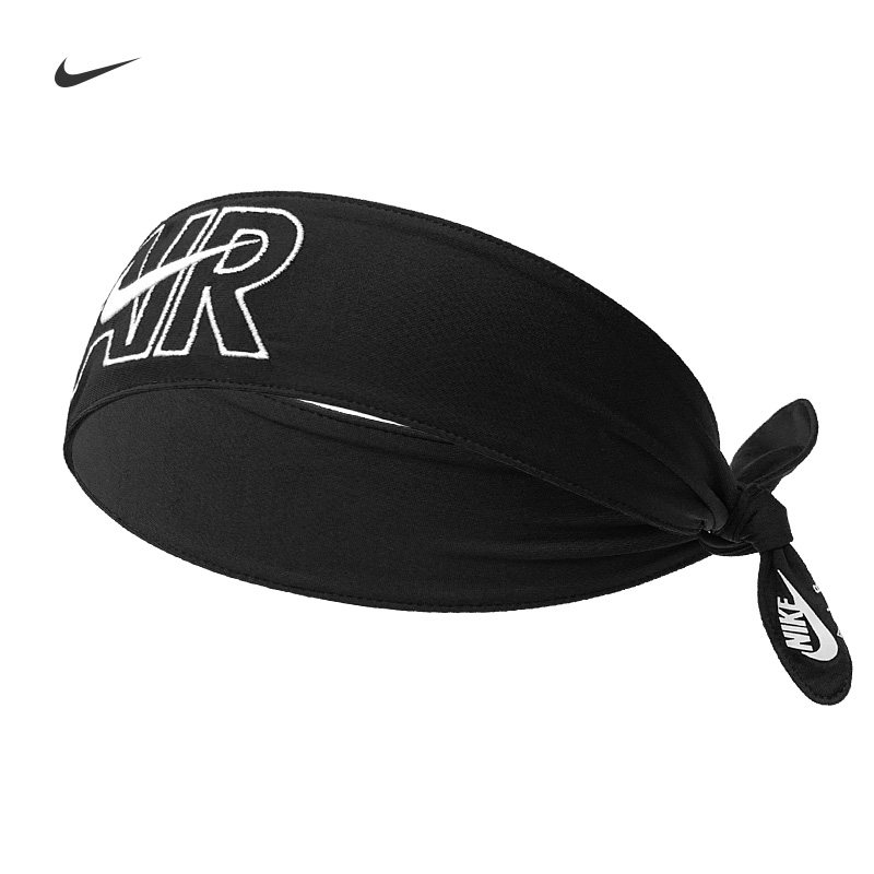 Nike耐克运动头带AIR字母印花黑色吸汗带男女通用跑步健身发带