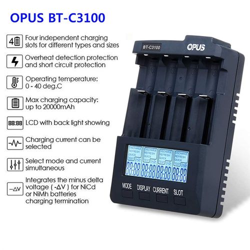 原装OPUS BT-C3100智能锂电镍氢多功能18650充电器测容量内阻放电