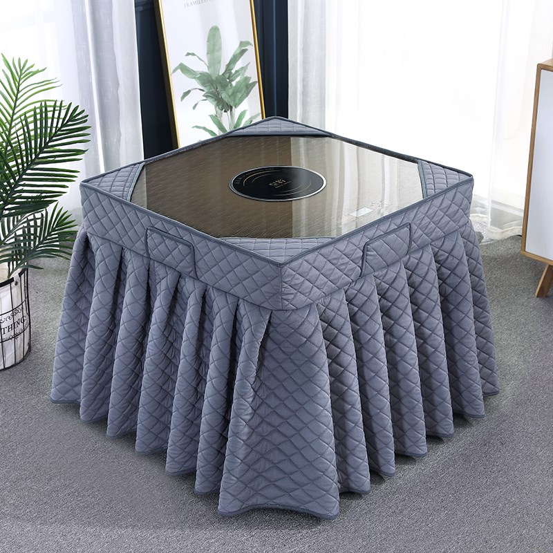 冬天烤火桌子罩正方形加绒电炉罩加厚麻将机四方取暖器桌罩子