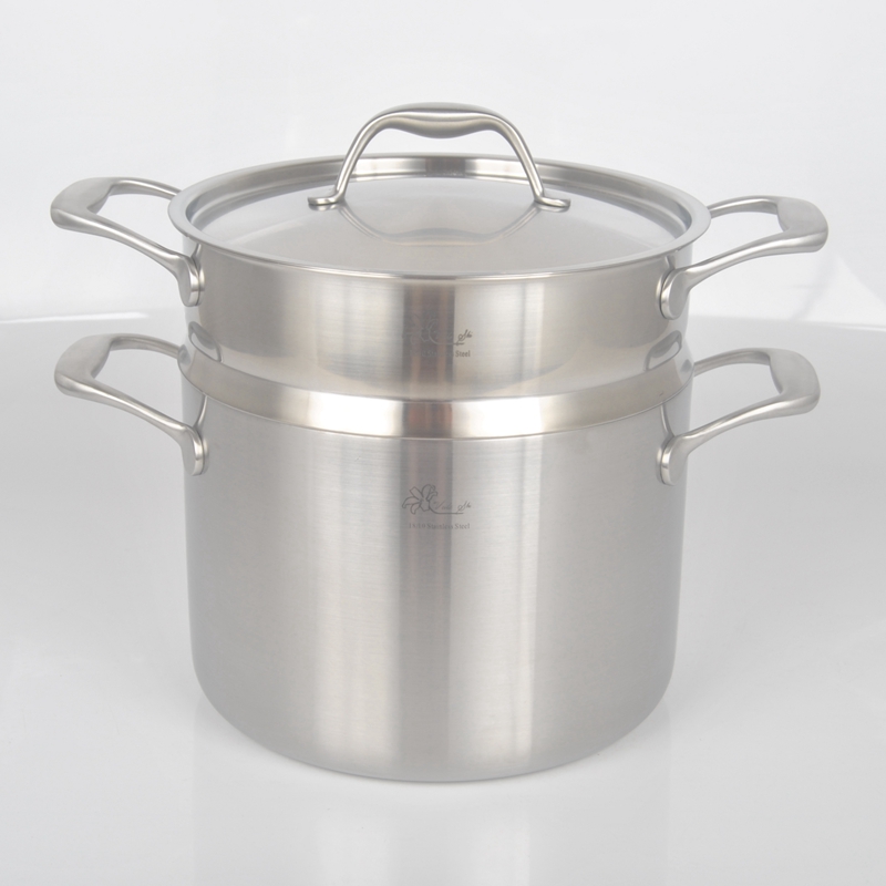 出口德国18/10不锈钢汤锅炖锅加厚蒸锅蒸笼电磁炉通用20-28cm