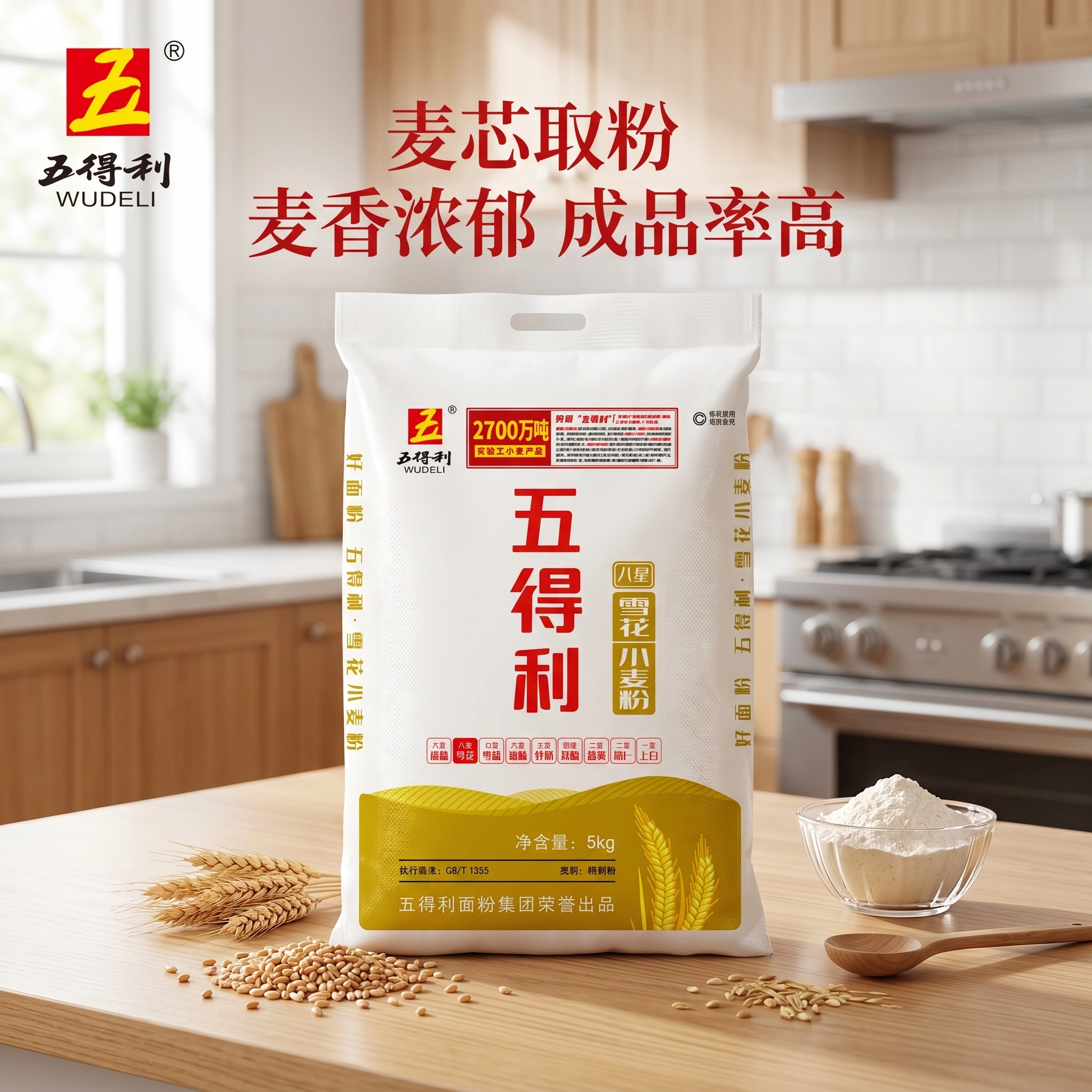五得利雪花麦芯小麦粉10斤