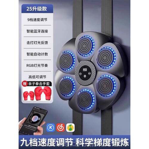 正品音乐拳击机拳健击靶家用训练袋器沙打拳儿童智能室内运动身墙