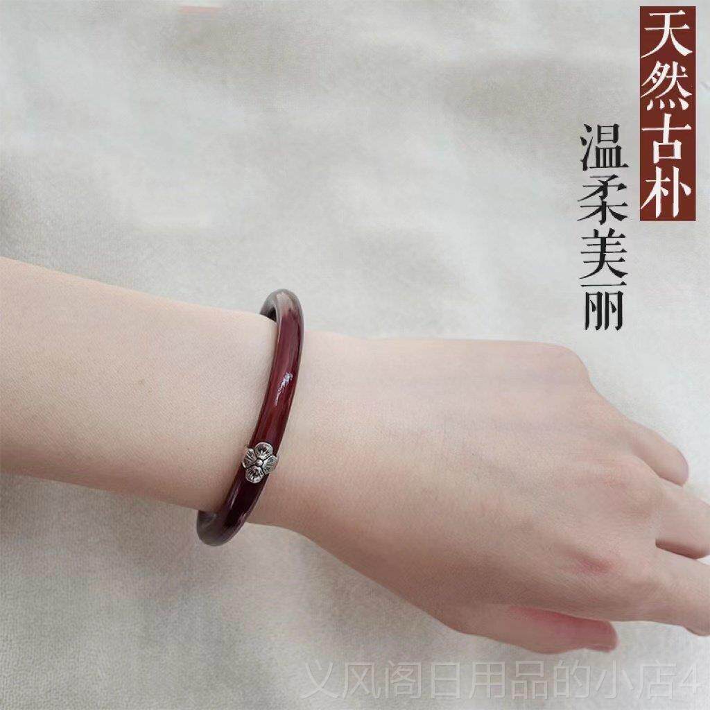 正品西藏天然正品藤鸡血手镯情女吊坠款男藏银铛镯铃侣民族风木质