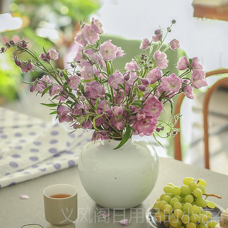 正品青芍药花瓶 家居装饰白桌客厅简约中式餐陶瓷水包邮 养闲趣别图片