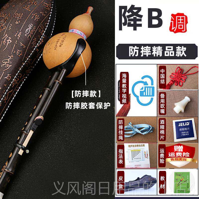 正品天然紫葫芦丝成人初入学者竹降b调学中小生c调零基础门考级入
