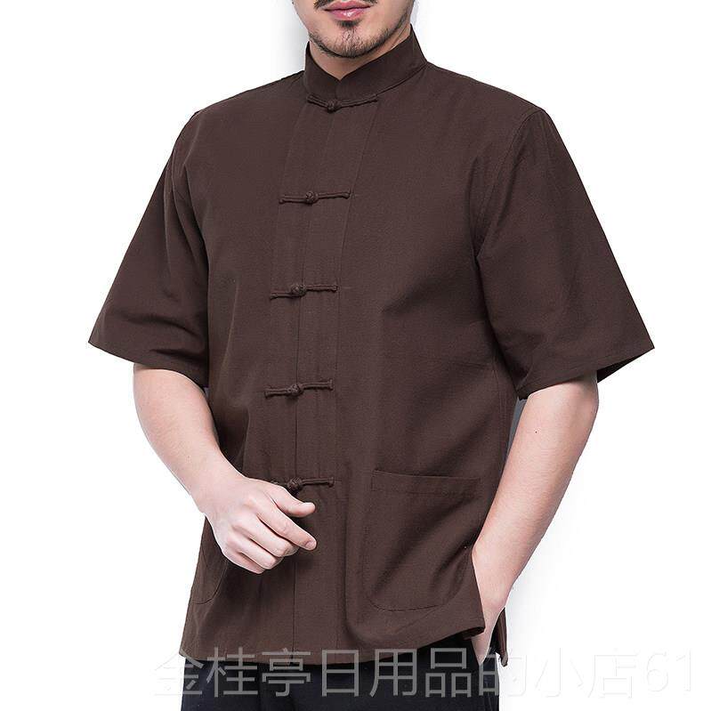 高档中式唐装男袖士春秋服长衣青年中老上年装门外汉服古汉代夏季