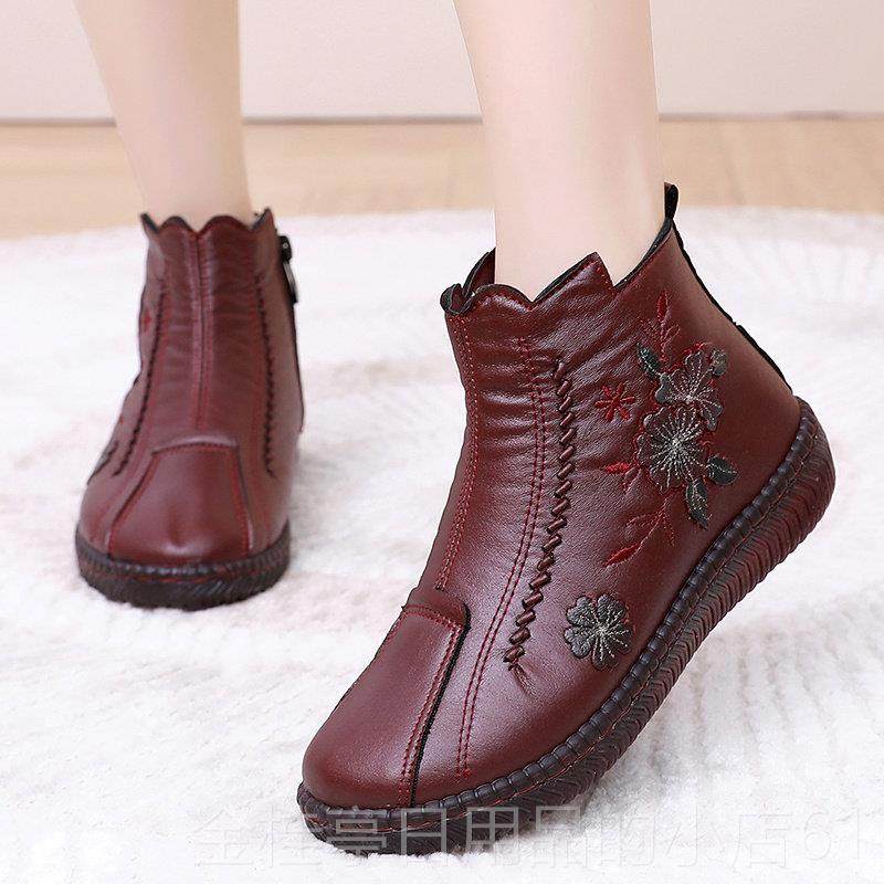 高档冬季牛保老暖中年筋底妈妈棉靴北加绒加厚老京布鞋女短靴奶奶,女鞋,棉鞋,淘宝优惠券,粉丝福利购,淘宝优惠卷