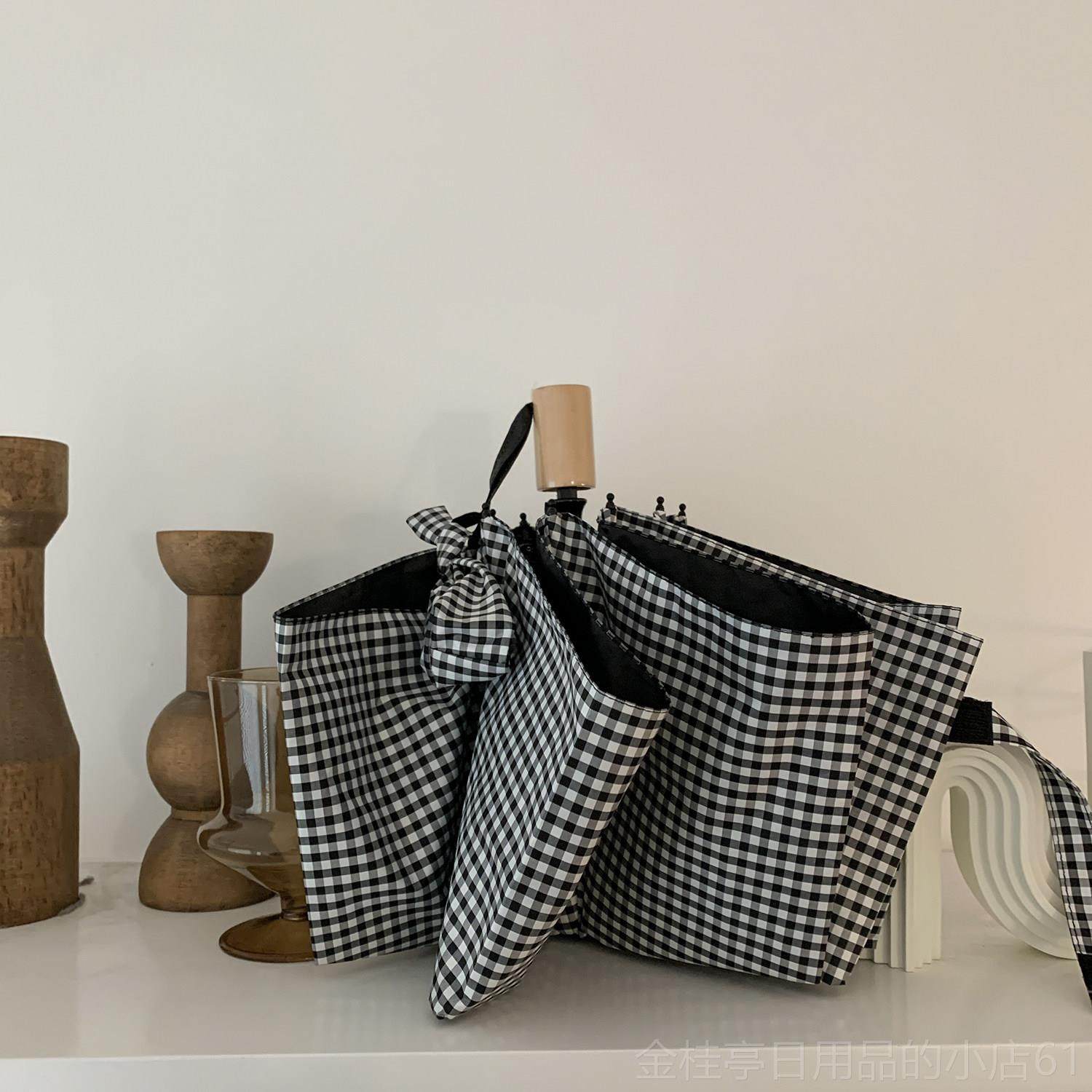 高档馨帮帮杂伞货铺 木柄格纹学伞生便雨携遮阳黑胶伞晴雨两用女,居家日用,伞,淘宝优惠券,粉丝福利购,淘宝优惠卷