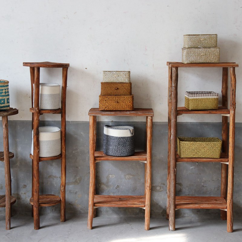 田园实木书架 货物收纳储物架 实木家具桌子椅子凳子家居民宿装饰