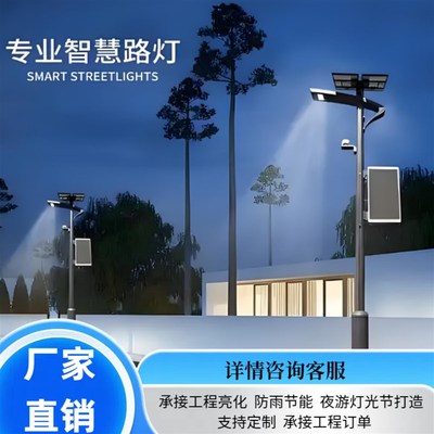 户智慧路灯路政工程定制智能路灯光伏高杆智慧灯杆太阳能加监工厂