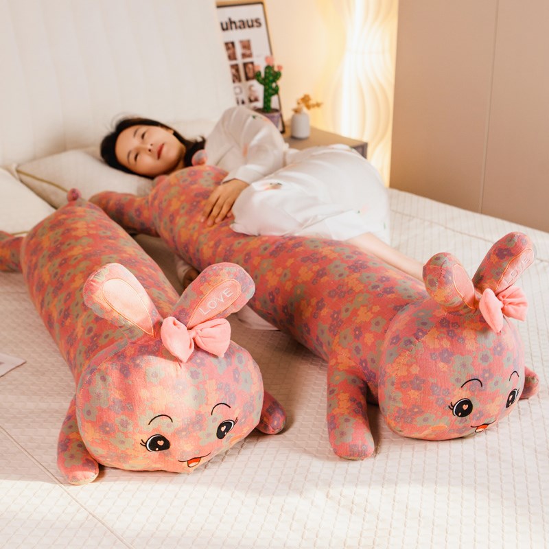 三层纱兔子抱枕女生睡觉专用孕妇床上侧睡夹腿长条枕玩偶宿舍枕头