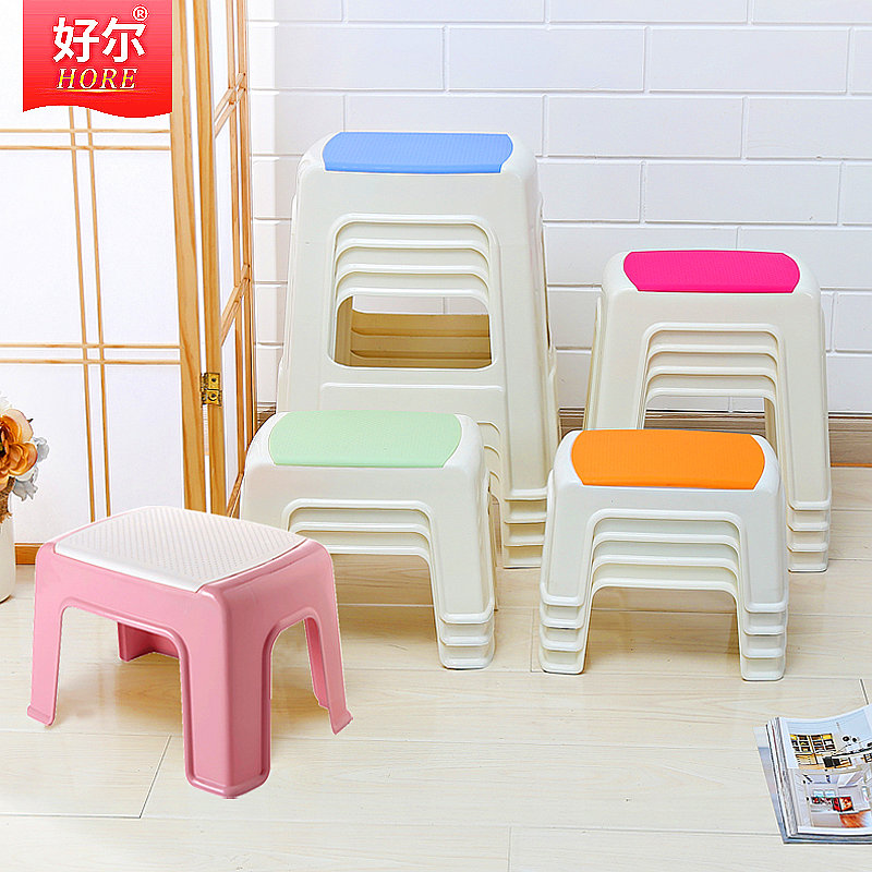 家用塑料凳子加厚结实客厅小号方凳大人板凳浴室凳熟胶小儿童矮凳
