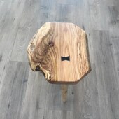 创意实木小圆桌 咖啡桌小茶几三脚凳花架床头架摆架原生态茶几