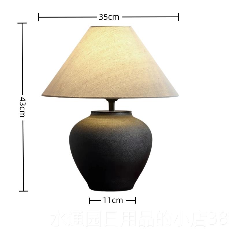 正品景德镇日陶瓷罐侘风台灯卧室式床头灯新中式覆古民宿寂酒客店