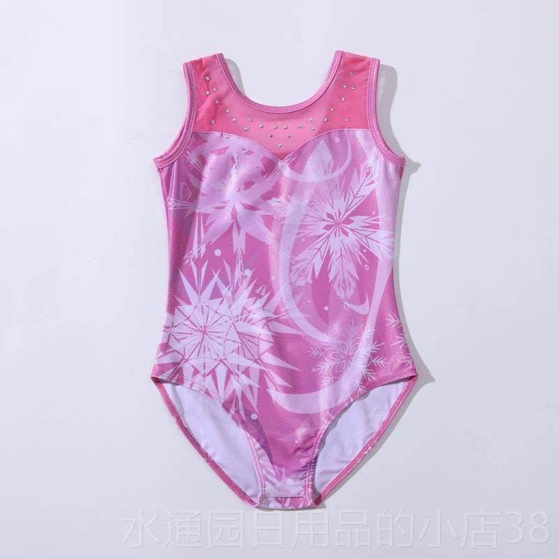 正品演款儿童出服女童体服幼儿新舞蹈练功服夏烫钻背心紧身衣表操
