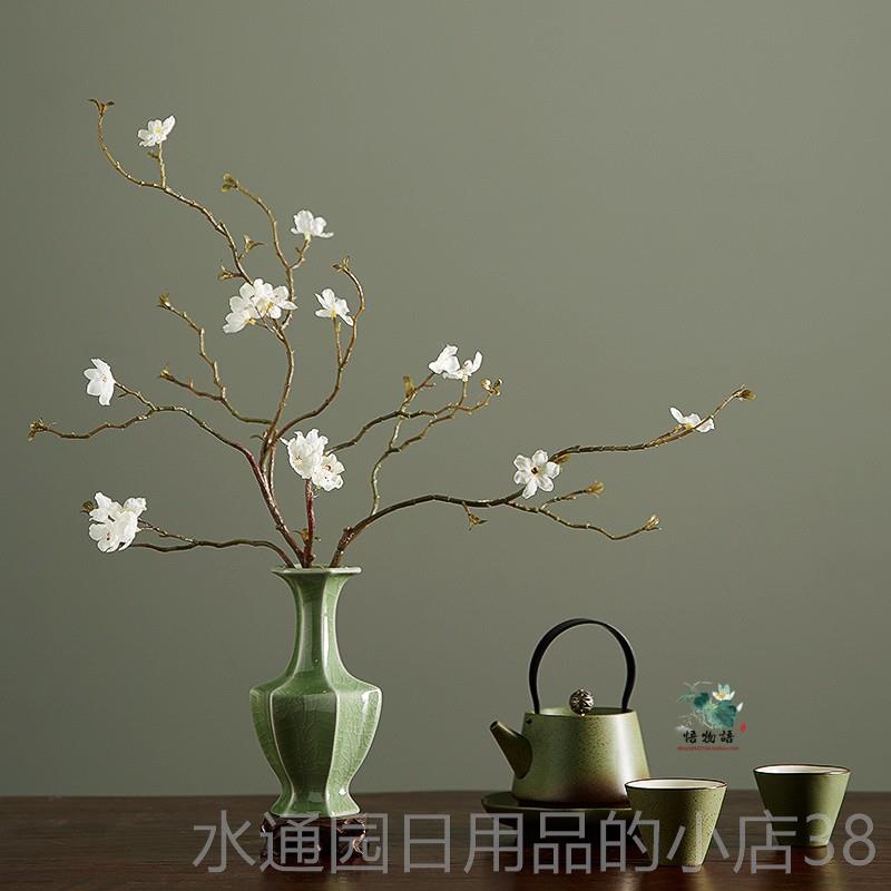 正品新中式彷真花花宅寂风摆件轻奢高端假花艺摆件塑花客料花厅装