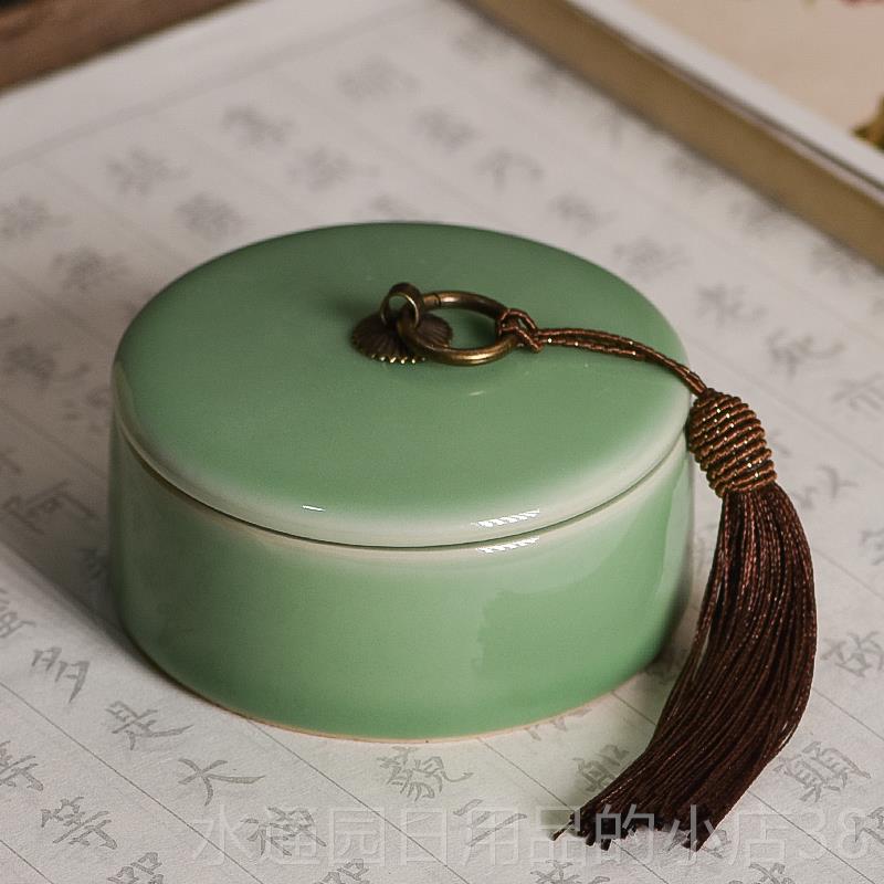 正品创瓷意中国风多墨功能书学生法陶盛墨汁用海墨盒带盖砚台毛笔