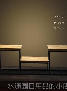 正品实木号博古架子几迷你桌面置物架茶摆件底小座铁艺工艺方礼品