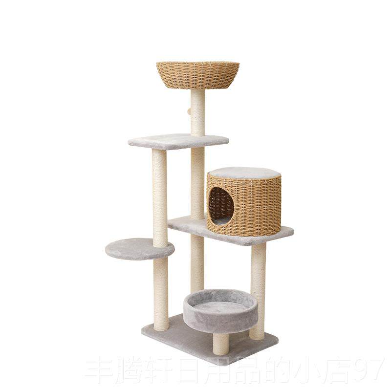 正品藤编织猫爬架树猫自猫窝一体型豪华猫窝猫屋猫架大子猫抓柱嗨,宠物/宠物食品及用品,猫爬架,淘宝优惠券,粉丝福利购,淘宝优惠卷
