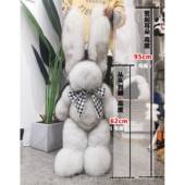 正品 克洛娃狐大号狐狸长奢毛耳朵玩偶 蓝本色轻皮草公仔