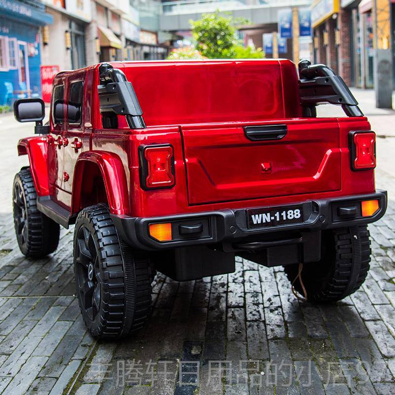 正品儿电动车小玩孩可做双人四驱皮卡越野车男宝女宝四轮带遥控童