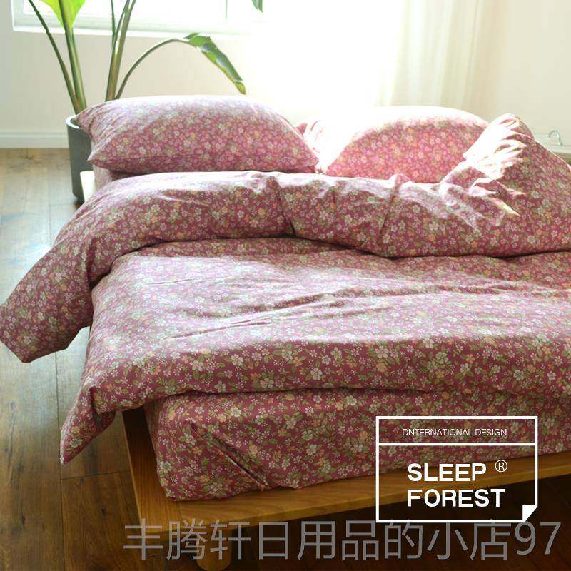 正品纯棉三件双人床上用品四件套1.82m被套睡眠植床物 保式暖田园