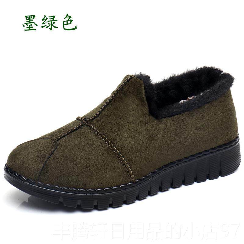 正品2024秋季老北京布冬鞋豆女鞋加绒豆韩版平黑底休闲鞋棉鞋色工